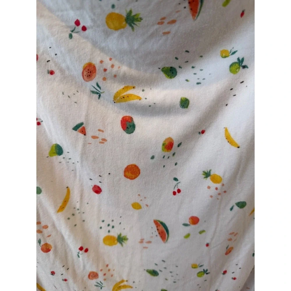 Angel Dear White Fruit Print Bamboo Viscose Swaddle Baby Blanket Fruit